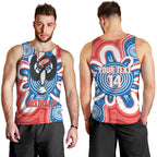 South Australia Oztag Custom Men Tank Top SA Piping Shrike Indigenous Art