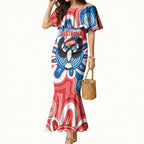South Australia Oztag Custom Mermaid Dress SA Piping Shrike Indigenous Art