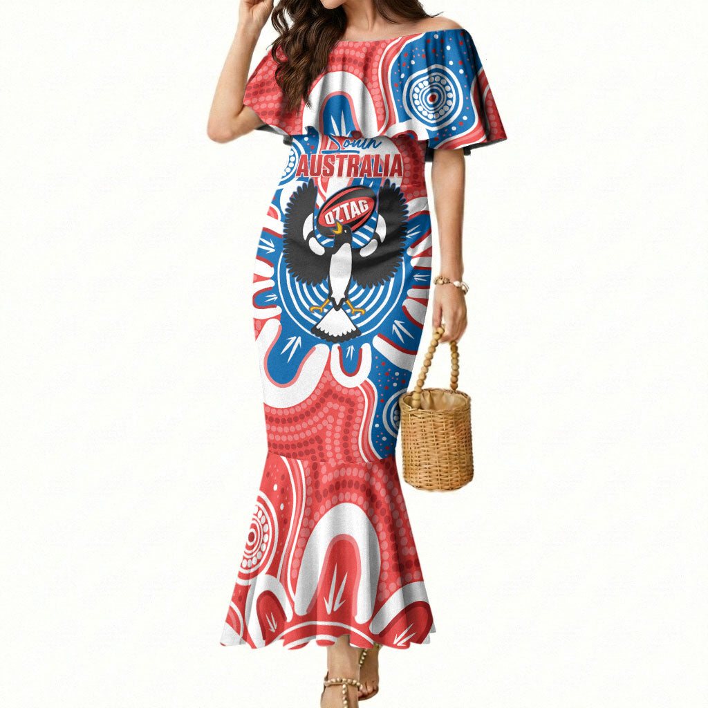South Australia Oztag Custom Mermaid Dress SA Piping Shrike Indigenous Art