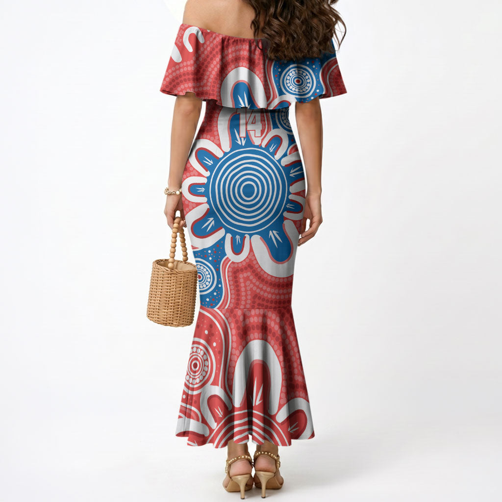 South Australia Oztag Custom Mermaid Dress SA Piping Shrike Indigenous Art