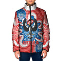 South Australia Oztag Custom Padded Jacket SA Piping Shrike Indigenous Art