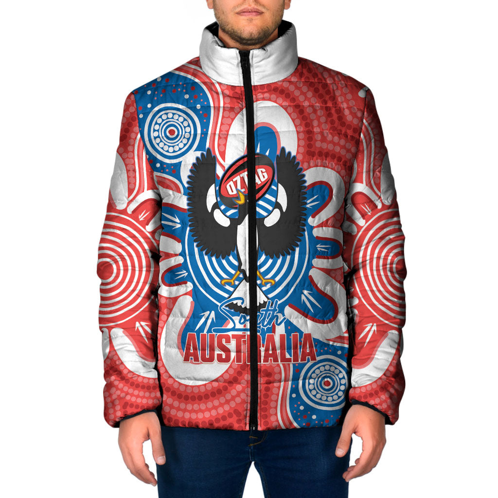 South Australia Oztag Custom Padded Jacket SA Piping Shrike Indigenous Art