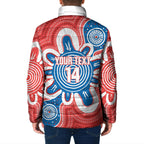 South Australia Oztag Custom Padded Jacket SA Piping Shrike Indigenous Art
