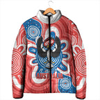 South Australia Oztag Custom Padded Jacket SA Piping Shrike Indigenous Art