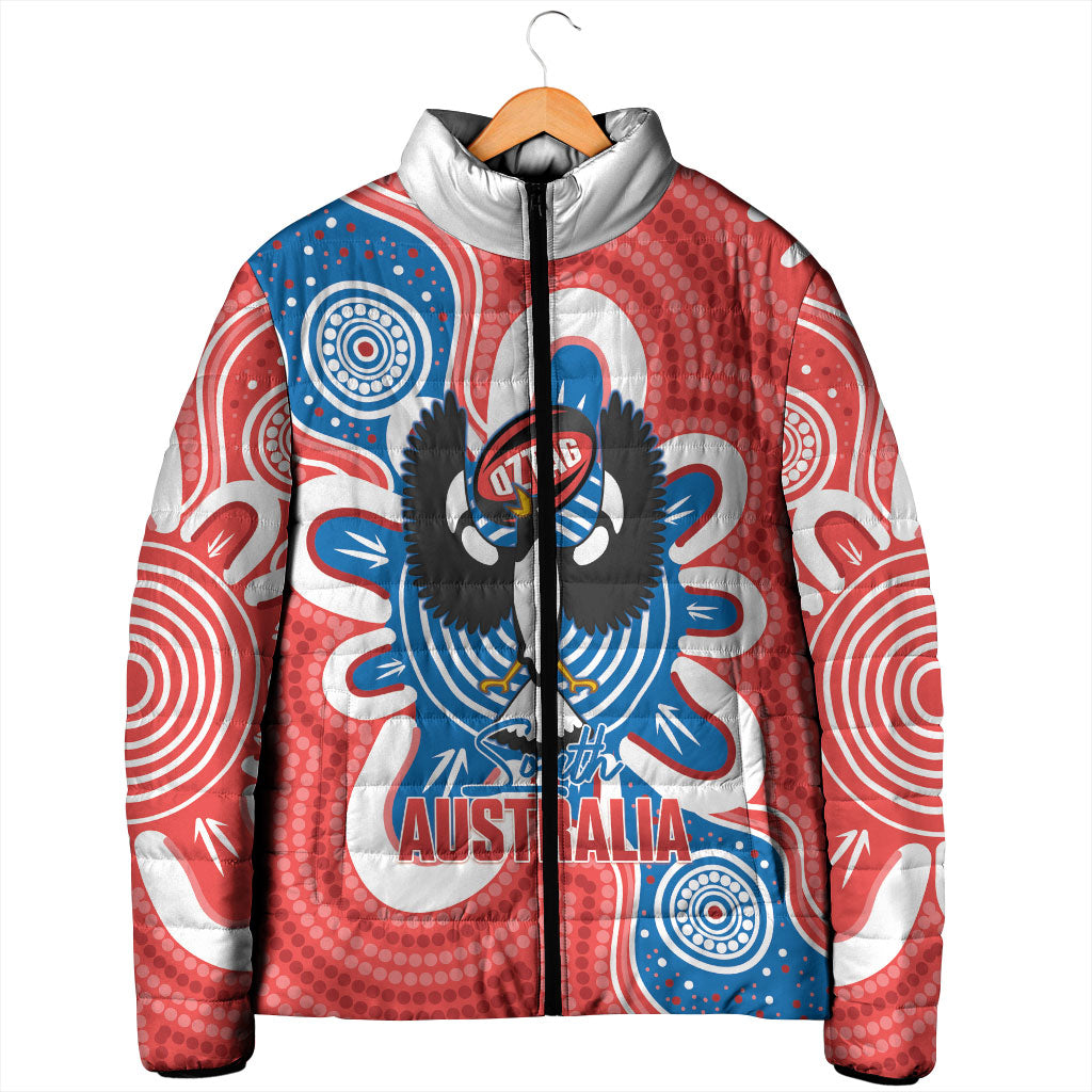 South Australia Oztag Custom Padded Jacket SA Piping Shrike Indigenous Art