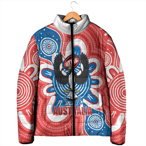South Australia Oztag Custom Padded Jacket SA Piping Shrike Indigenous Art