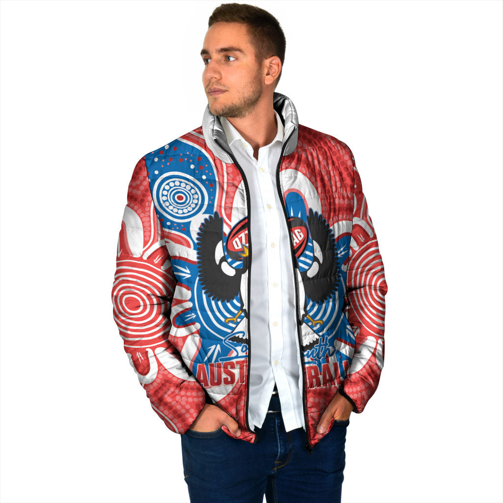 South Australia Oztag Custom Padded Jacket SA Piping Shrike Indigenous Art