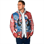 South Australia Oztag Custom Padded Jacket SA Piping Shrike Indigenous Art