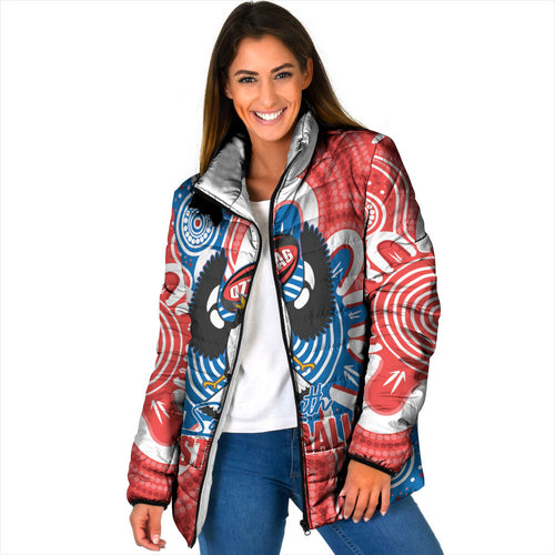 South Australia Oztag Custom Padded Jacket SA Piping Shrike Indigenous Art
