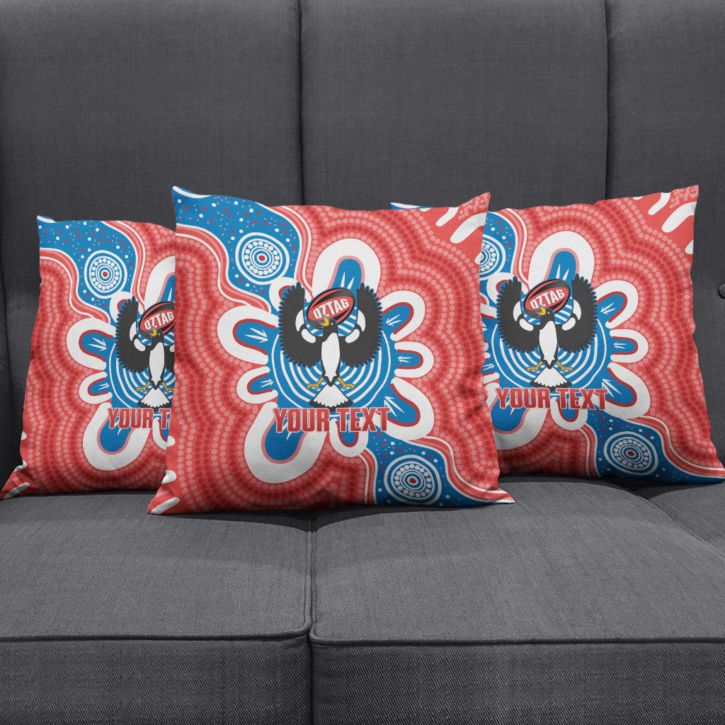South Australia Oztag Custom Pillow Cover SA Piping Shrike Indigenous Art