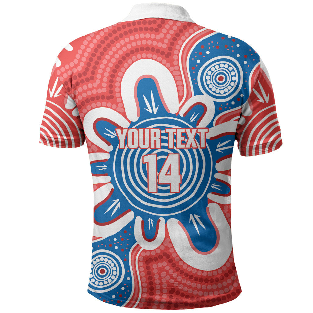 South Australia Oztag Custom Polo Shirt SA Piping Shrike Indigenous Art