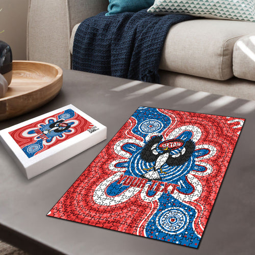 South Australia Oztag Custom Puzzle SA Piping Shrike Indigenous Art