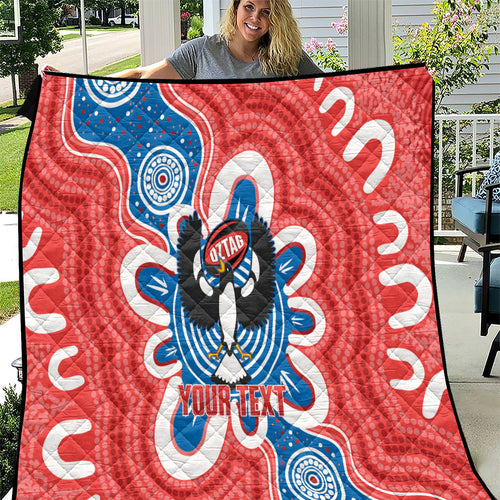 South Australia Oztag Custom Quilt SA Piping Shrike Indigenous Art