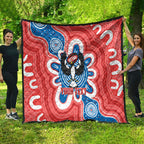 South Australia Oztag Custom Quilt SA Piping Shrike Indigenous Art
