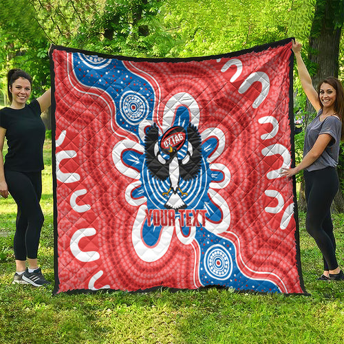 South Australia Oztag Custom Quilt SA Piping Shrike Indigenous Art
