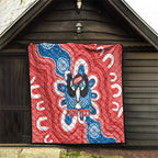 South Australia Oztag Custom Quilt SA Piping Shrike Indigenous Art