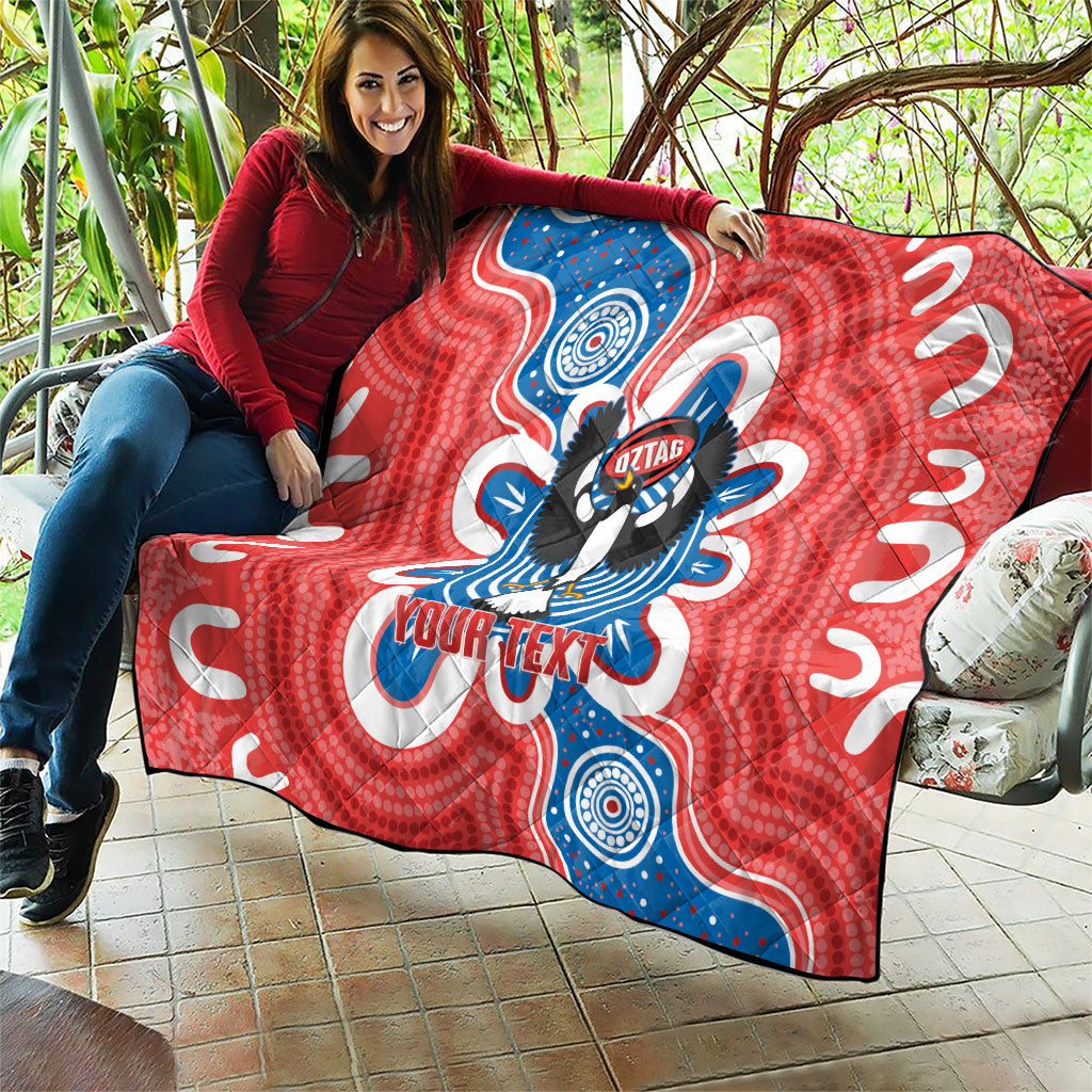 South Australia Oztag Custom Quilt SA Piping Shrike Indigenous Art