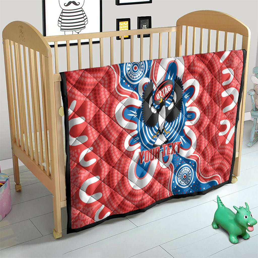 South Australia Oztag Custom Quilt SA Piping Shrike Indigenous Art