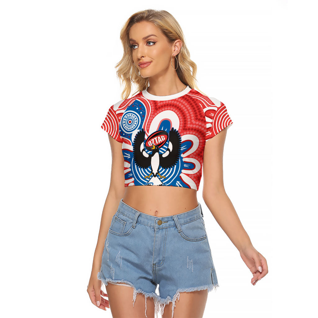 South Australia Oztag Custom Raglan Cropped T Shirt SA Piping Shrike Indigenous Art