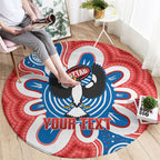 South Australia Oztag Custom Round Carpet SA Piping Shrike Indigenous Art