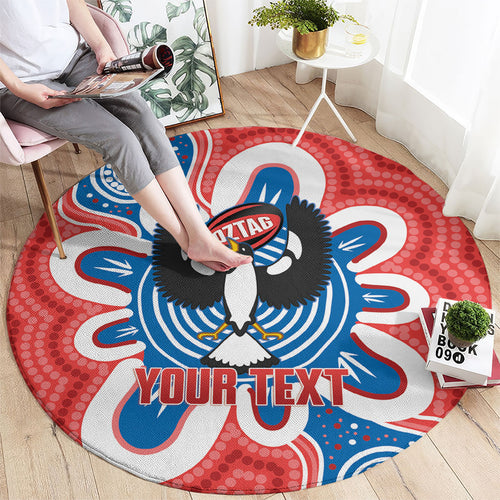 South Australia Oztag Custom Round Carpet SA Piping Shrike Indigenous Art