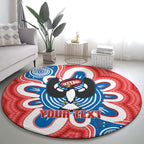 South Australia Oztag Custom Round Carpet SA Piping Shrike Indigenous Art