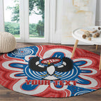 South Australia Oztag Custom Round Carpet SA Piping Shrike Indigenous Art