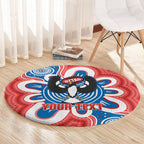 South Australia Oztag Custom Round Carpet SA Piping Shrike Indigenous Art