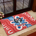 South Australia Oztag Custom Rubber Doormat SA Piping Shrike Indigenous Art