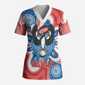 South Australia Oztag Custom Scrub Top SA Piping Shrike Indigenous Art