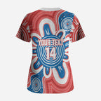 South Australia Oztag Custom Scrub Top SA Piping Shrike Indigenous Art