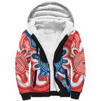 South Australia Oztag Custom Sherpa Hoodie SA Piping Shrike Indigenous Art