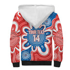South Australia Oztag Custom Sherpa Hoodie SA Piping Shrike Indigenous Art