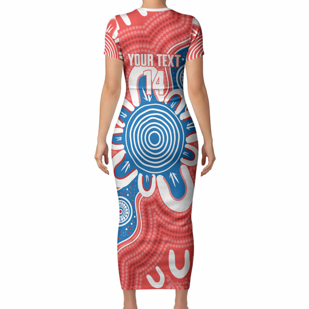 South Australia Oztag Custom Short Sleeve Bodycon Dress SA Piping Shrike Indigenous Art