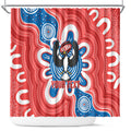South Australia Oztag Custom Shower Curtain SA Piping Shrike Indigenous Art