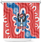 South Australia Oztag Custom Shower Curtain SA Piping Shrike Indigenous Art