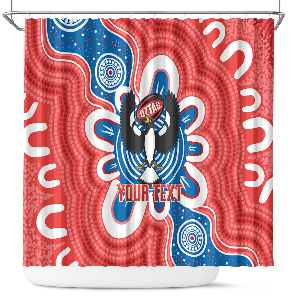 South Australia Oztag Custom Shower Curtain SA Piping Shrike Indigenous Art