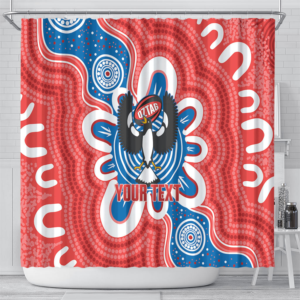 South Australia Oztag Custom Shower Curtain SA Piping Shrike Indigenous Art