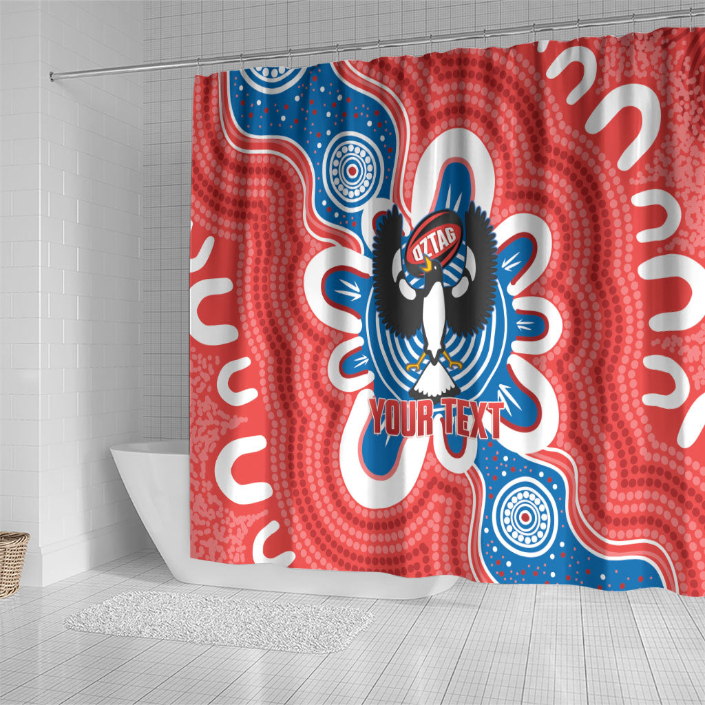 South Australia Oztag Custom Shower Curtain SA Piping Shrike Indigenous Art