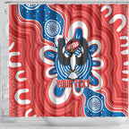 South Australia Oztag Custom Shower Curtain SA Piping Shrike Indigenous Art
