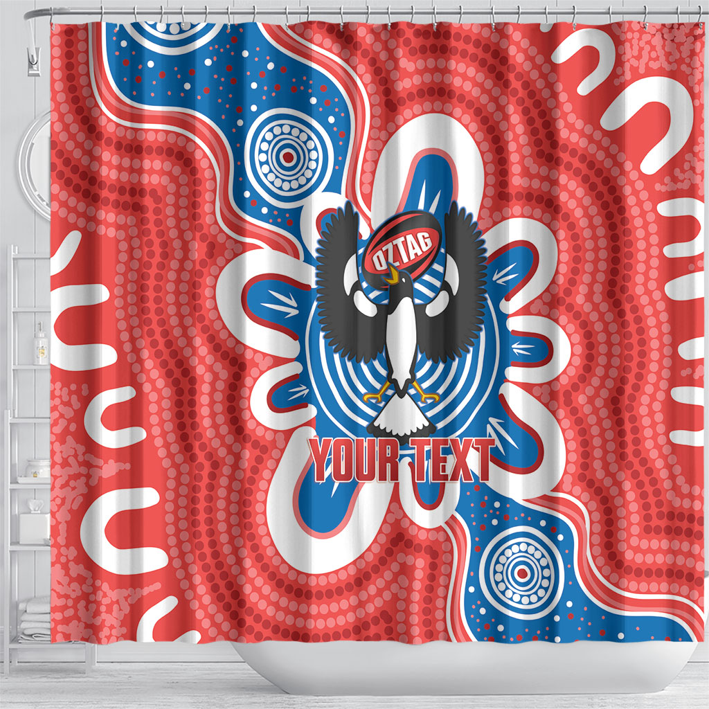 South Australia Oztag Custom Shower Curtain SA Piping Shrike Indigenous Art