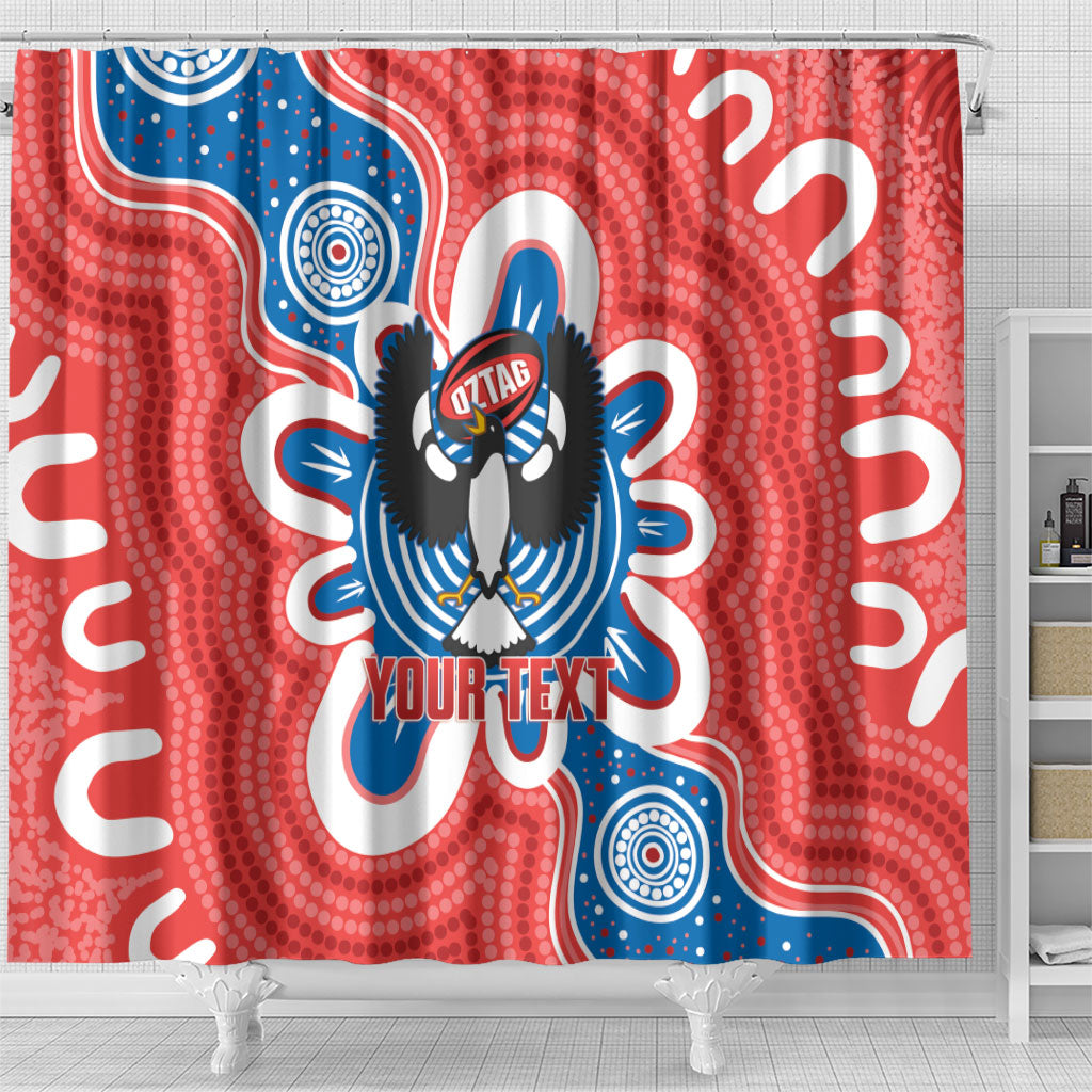 South Australia Oztag Custom Shower Curtain SA Piping Shrike Indigenous Art