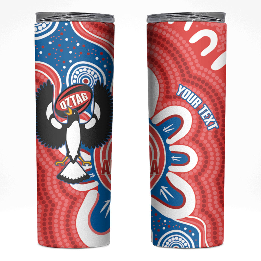 South Australia Oztag Custom Skinny Tumbler SA Piping Shrike Indigenous Art