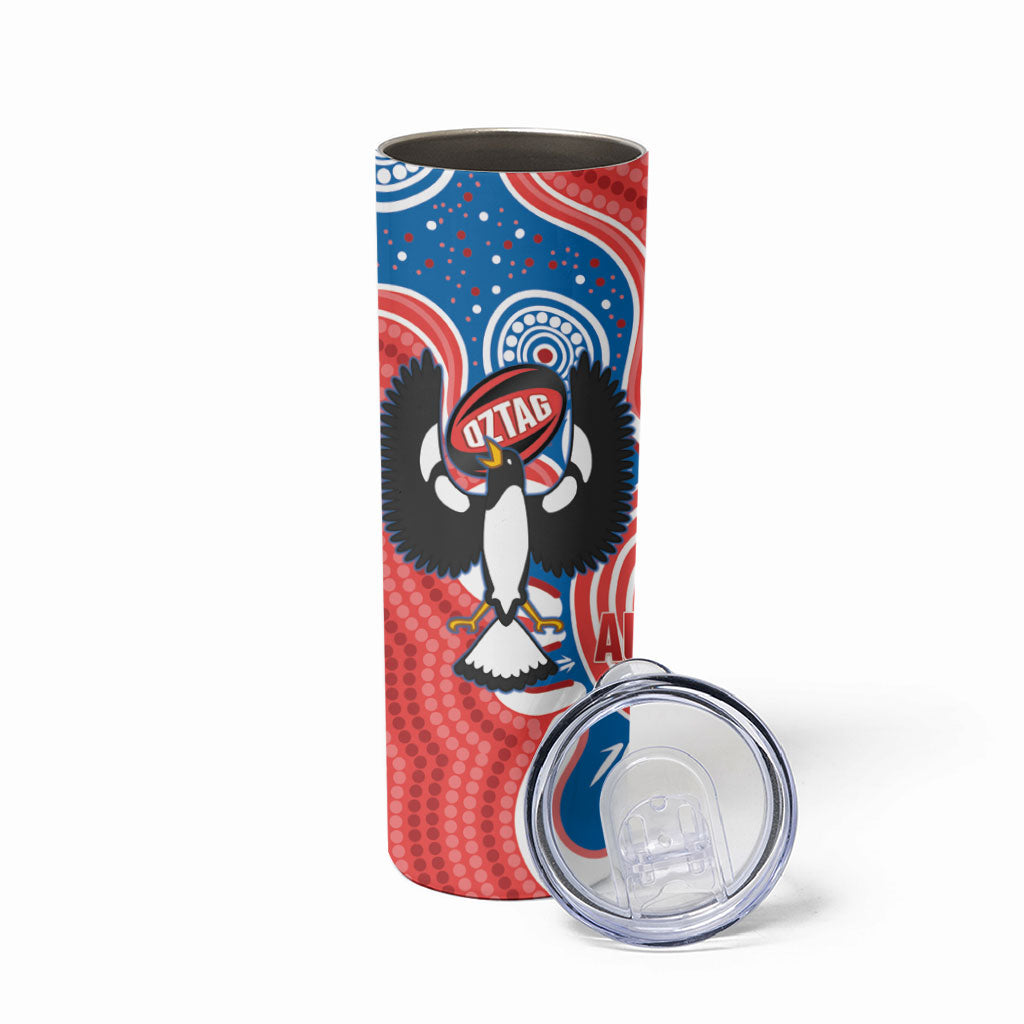 South Australia Oztag Custom Skinny Tumbler SA Piping Shrike Indigenous Art