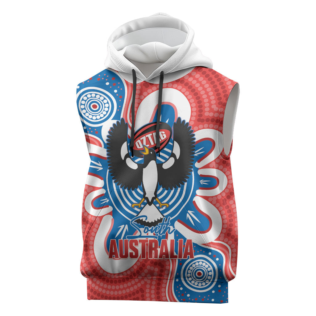 South Australia Oztag Custom Sleeveless Hoodie SA Piping Shrike Indigenous Art