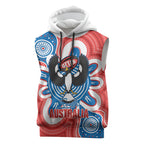 South Australia Oztag Custom Sleeveless Hoodie SA Piping Shrike Indigenous Art