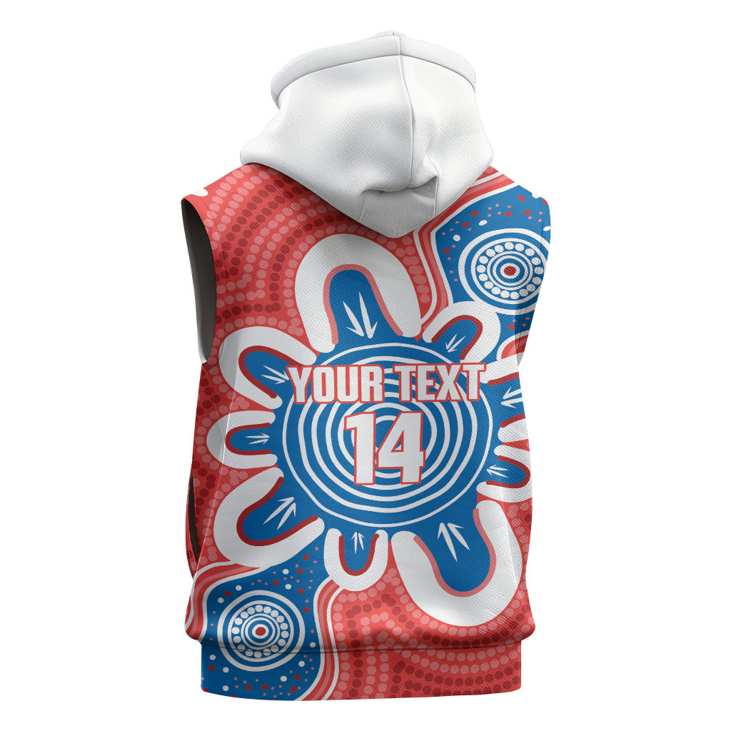 South Australia Oztag Custom Sleeveless Hoodie SA Piping Shrike Indigenous Art