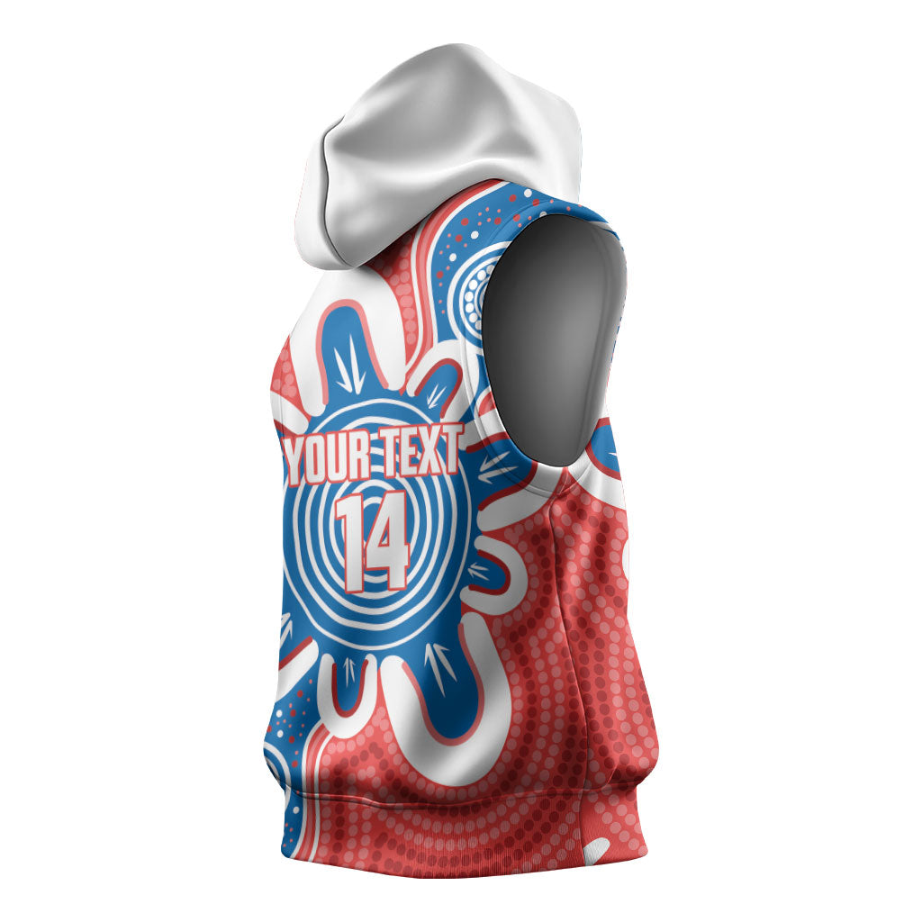 South Australia Oztag Custom Sleeveless Hoodie SA Piping Shrike Indigenous Art