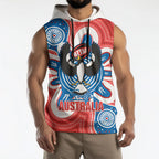 South Australia Oztag Custom Sleeveless Hoodie SA Piping Shrike Indigenous Art