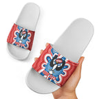 South Australia Oztag Custom Slide Sandals SA Piping Shrike Indigenous Art